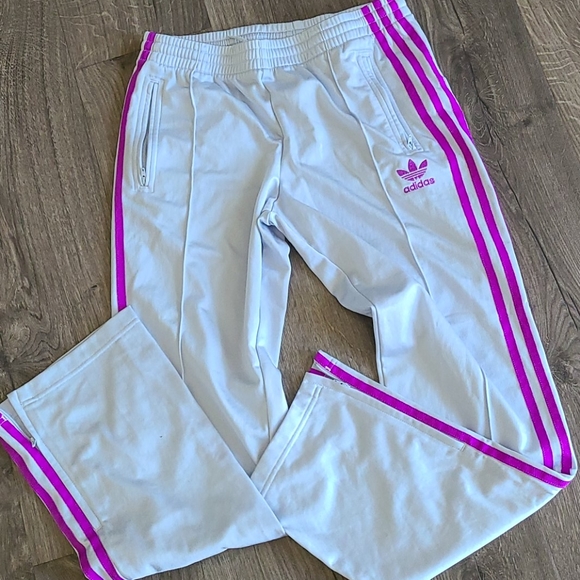 light purple adidas track pants